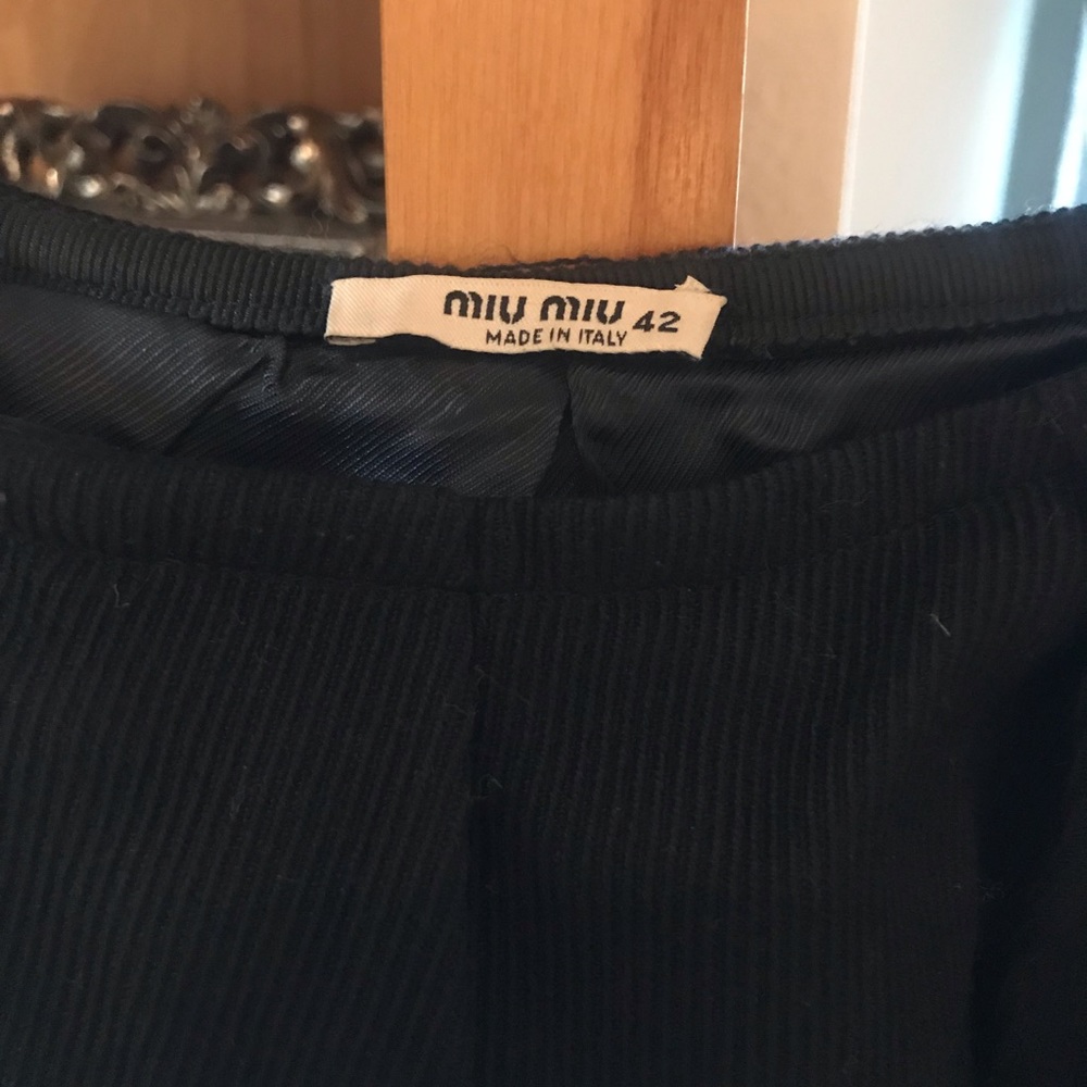 Miu Miu Black Wool Skirt